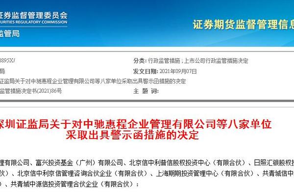 惠程科技原控股股东持股变动未及时披露 被深圳证监局出具警示函