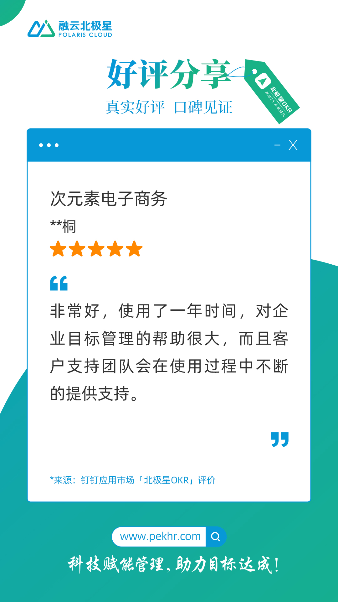 北极星OKR知识库官网-客户声音｜次元素电子商务：北极星OKR管理系统对企业目标管理的帮助很大插图