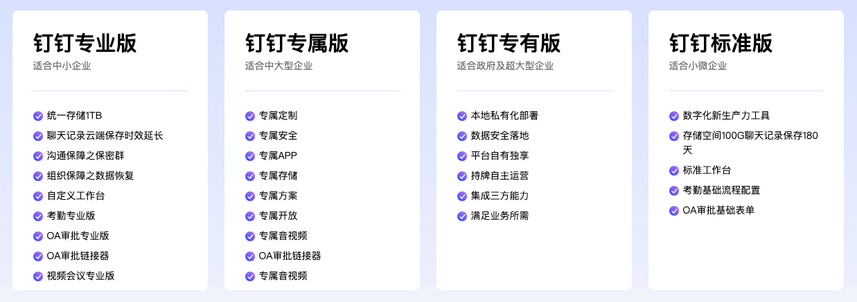 北极星OKR知识库官网-钉钉标准版/ 专业版 / 专属版 / 专有版有什么区别？插图