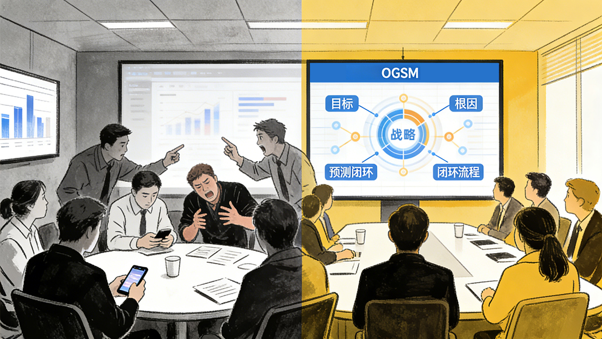 北极星OKR知识库官网-经营分析会想不白开？记住“目标导向+根因驱动”，OGSM工具帮你落地见效插图