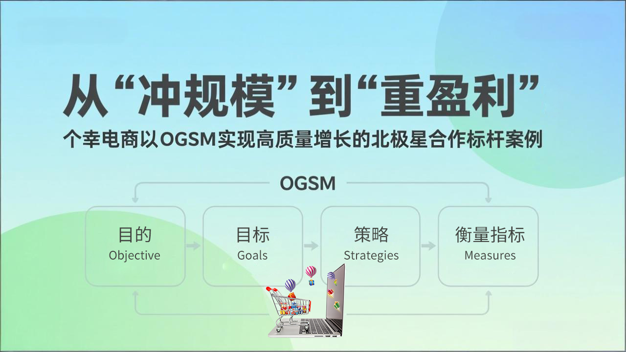北极星OKR知识库官网-从“冲规模”到“重盈利”：个幸电商以OGSM实现高质量增长的北极星合作标杆案例插图