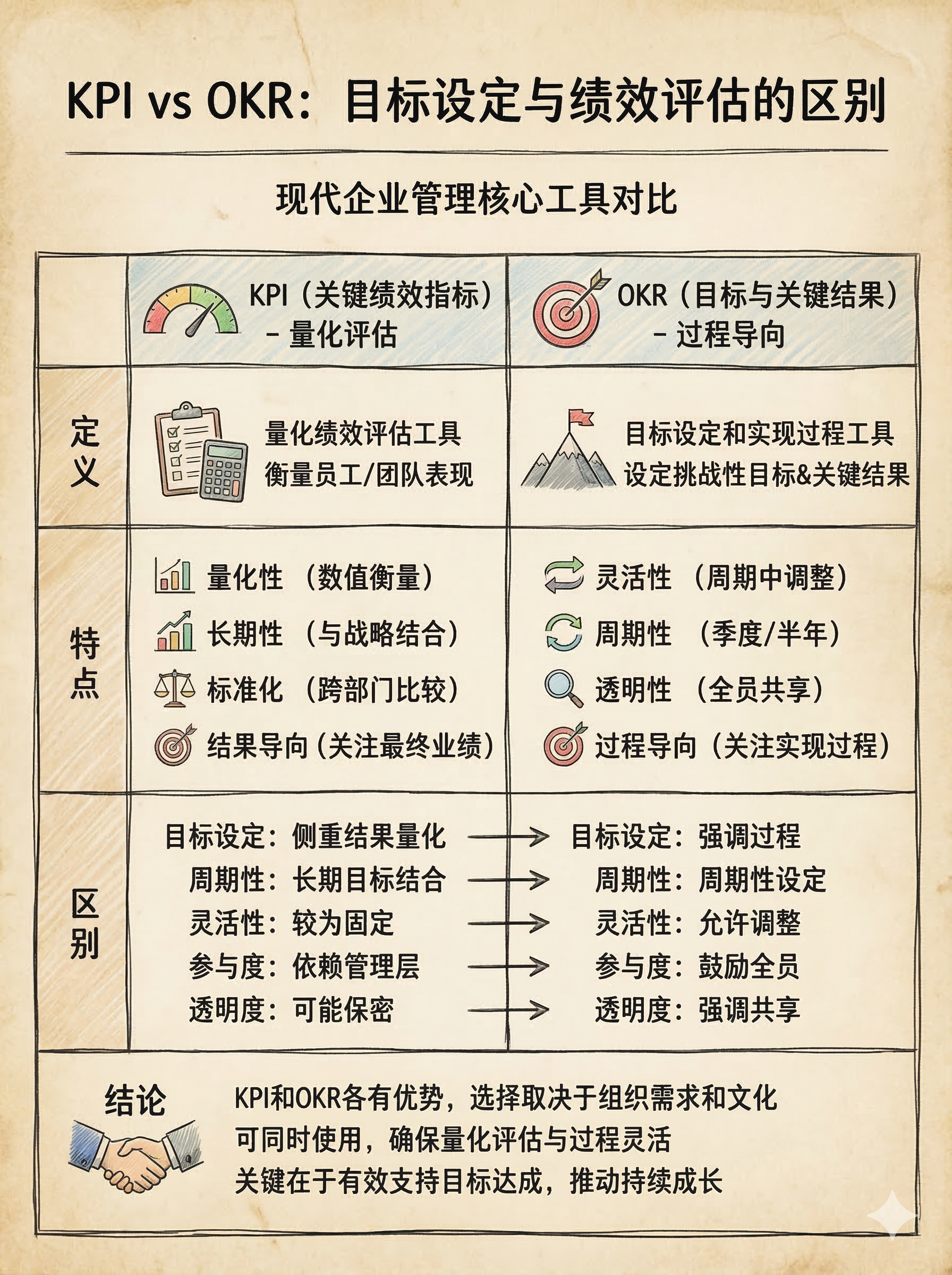 北极星OKR知识库官网-职场人必懂🔥KPI和OKR到底有啥区别？别再搞混了插图