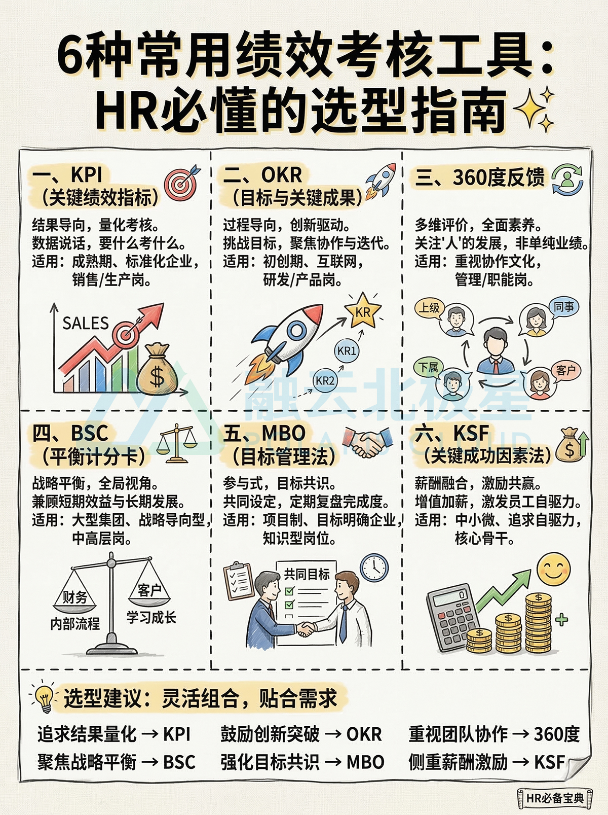 北极星OKR知识库官网-6种常用绩效考核工具：HR必懂的选型指南插图