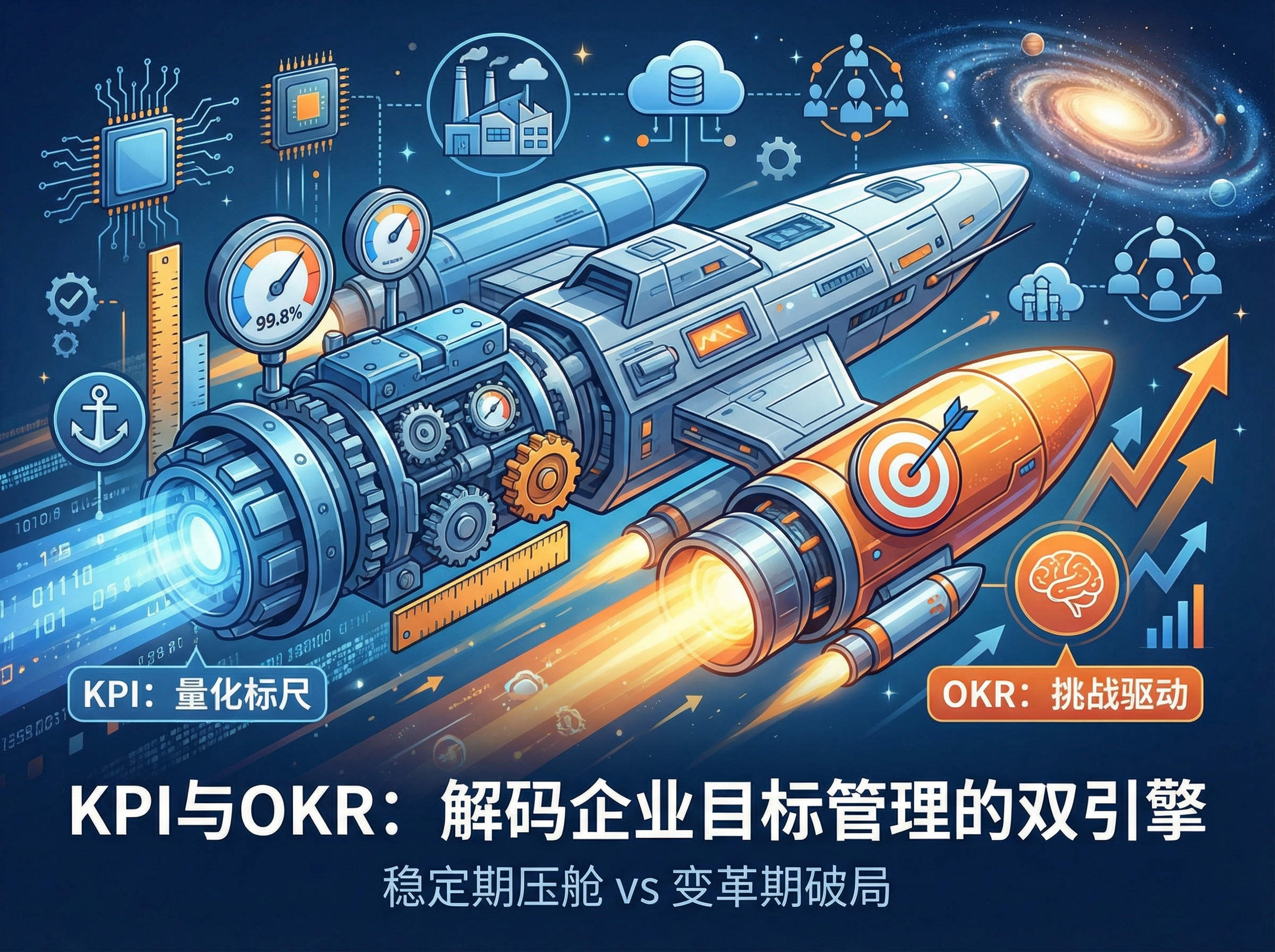 北极星OKR知识库官网-KPI vs OKR：解构企业目标管理的“双引擎”逻辑插图