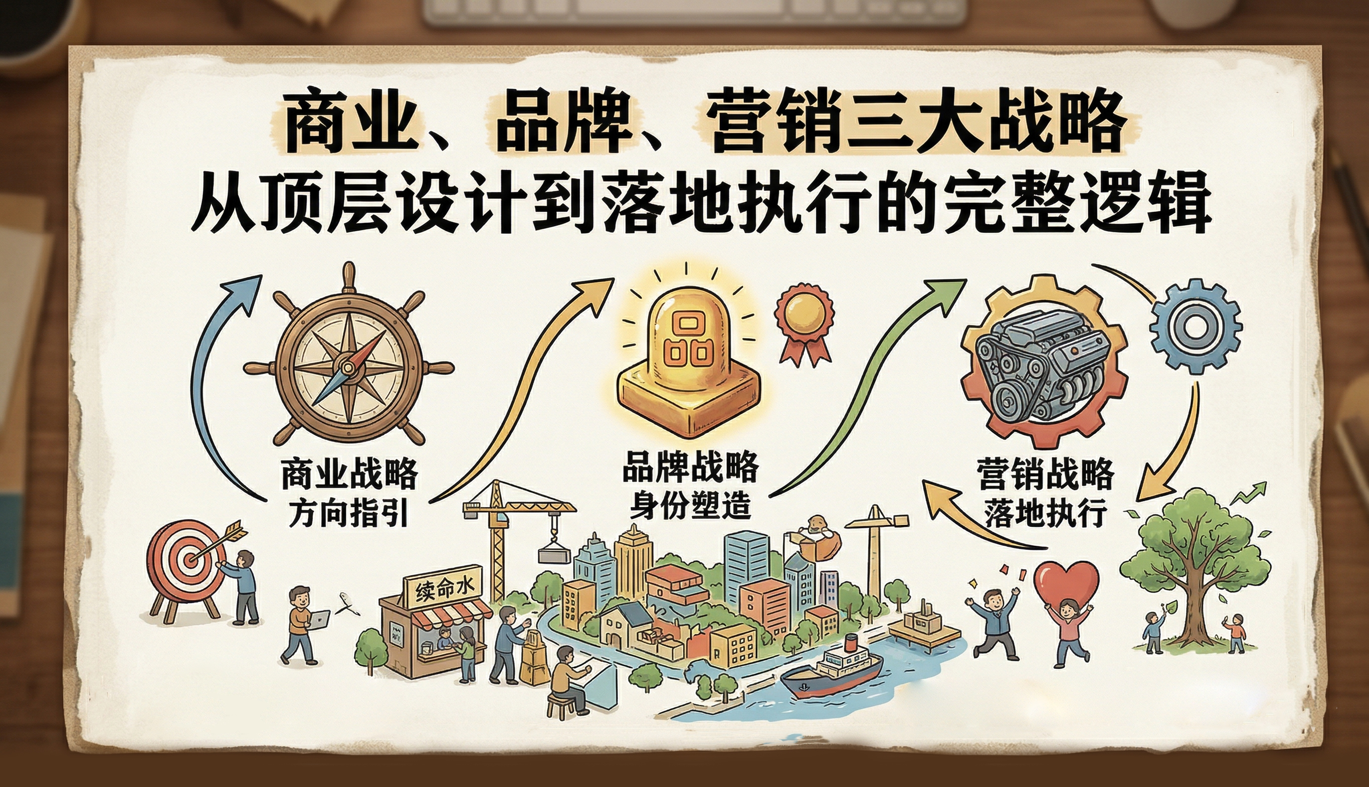 北极星OKR知识库官网-商业、品牌、营销三大战略:从顶层设计到落地执行的完整逻辑插图 北极星OKR知识库官网-商业、品牌、营销三大战略:从顶层设计到落地执行的完整逻辑插图