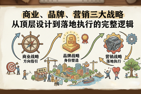 商业、品牌、营销三大战略：从顶层设计到落地执行的完整逻辑