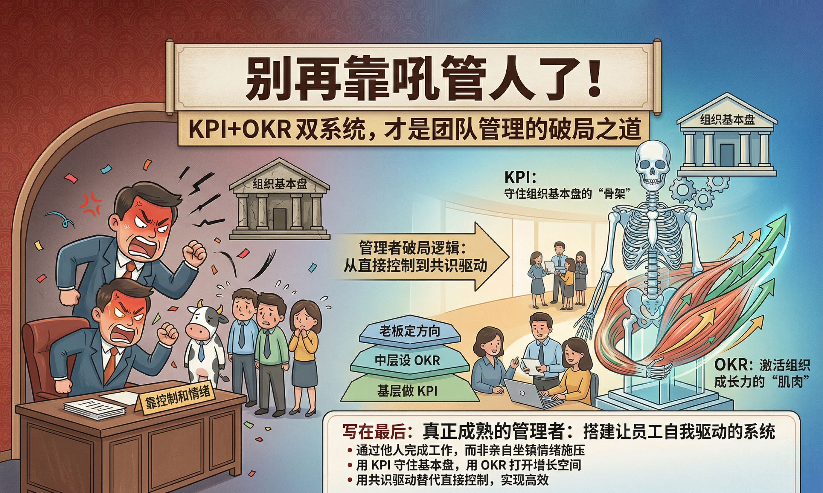 北极星OKR知识库官网-管理者必学的双轨制：KPI守盘 + OKR破局，让组织既稳又进插图