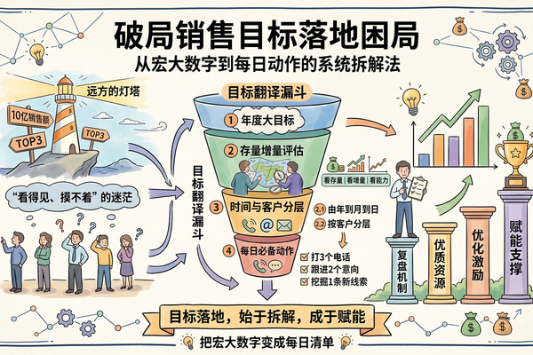销售年度总目标拆解攻略：从盘口复盘到动作落地，一步到位