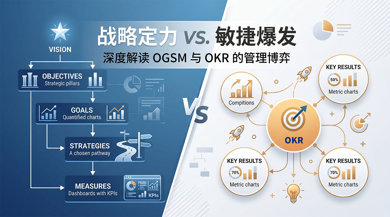 北极星OKR知识库官网-战略定力 vs 敏捷爆发：深度解读OGSM与OKR的管理博弈插图