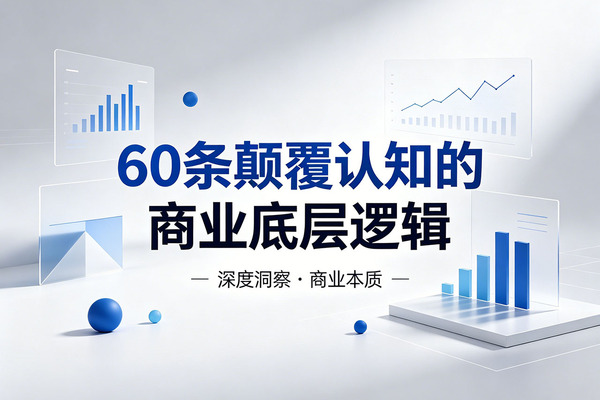 60条颠覆认知的生意逻辑，看完直接刷新商业观！