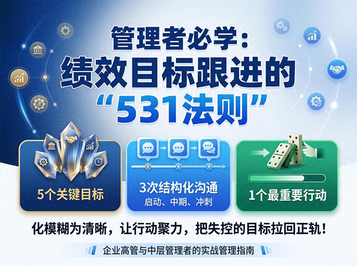 北极星OKR知识库官网-管理者必学｜绩效目标跟进的"531法则"，把失控的目标拉回正轨！插图