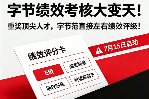 字节绩效考核大变天！重奖顶尖人才，字节范左右绩效评级！