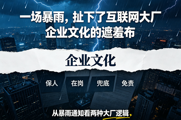 一场暴雨，扯下了互联网大厂企业文化的“遮羞布”