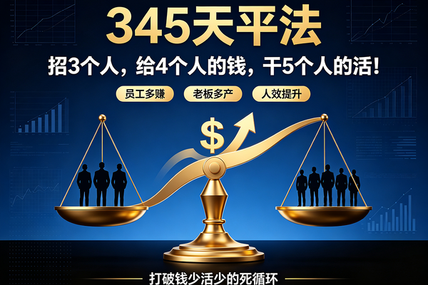 招3个人给4份钱干5人的活！这套“345天平法”凭啥能让利润翻倍？