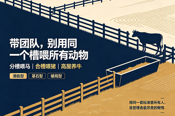带团队最高级的智慧：分槽喂马，合槽喂猪，高屋养牛