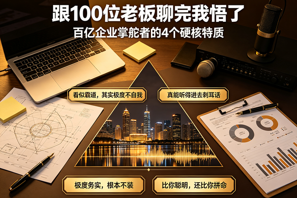 带出百亿企业的掌舵者，到底凭什么？跟100位老板聊完我悟了