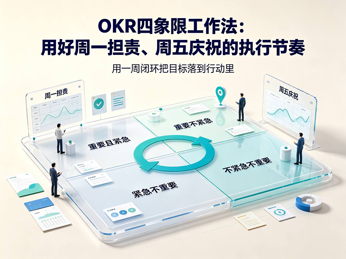 北极星OKR知识库官网-OKR四象限工作法：用好周一担责、周五庆祝的执行节奏插图