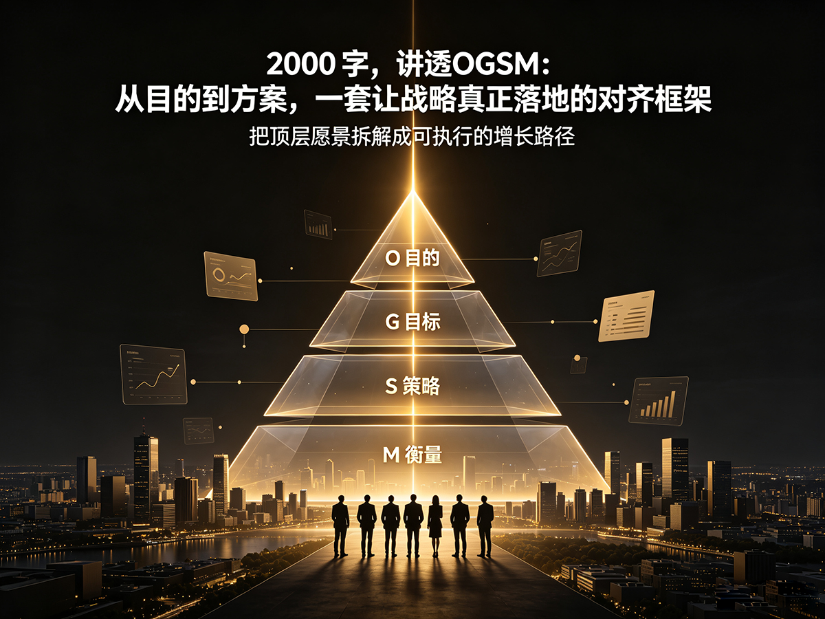 北极星OKR知识库官网-2000字,讲透OGSM:从目的到方案,一套让战略真正落地的对齐框架插图 北极星OKR知识库官网-2000字,讲透OGSM:从目的到方案,一套让战略真正落地的对齐框架插图