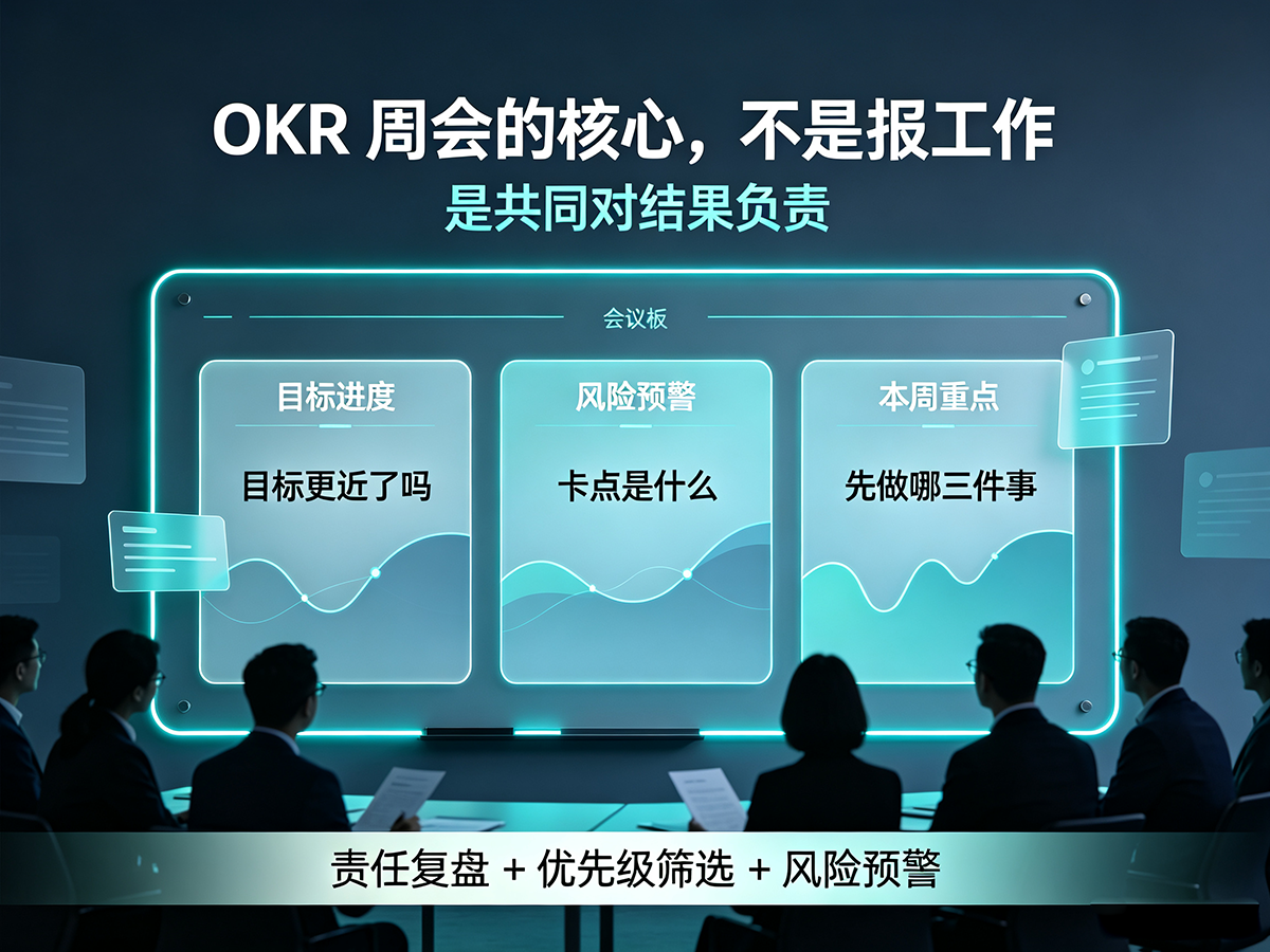 北极星OKR知识库官网-OKR周会不是进度汇报会,90%团队都开错了插图 北极星OKR知识库官网-OKR周会不是进度汇报会,90%团队都开错了插图