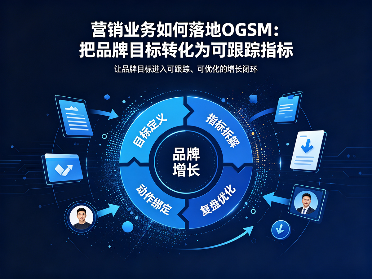 北极星OKR知识库官网-营销业务如何落地OGSM:把品牌目标转化为可跟踪指标插图 北极星OKR知识库官网-营销业务如何落地OGSM:把品牌目标转化为可跟踪指标插图